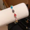 Pulsera Ovalada de Zirconia Dopamina Moda Coreana Pulsera Sencilla Estilo Dulce Joyería Versátil para el Trabajo para Mujeres