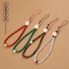 Cordón de cadena para teléfono móvil de ágata y calcedonia personalizado, colgante de cristal de muñeca corta de estilo chino, bonito colgante de transporte para mujer, joyería