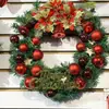 Adornos navideños, corona navideña, adornos colgantes para puerta, colgante de ratán, diseño de escena de hotel y centro comercial, árbol de Navidad