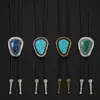 Corbata de Bolo con Piedra de Color Irregular Estilo Vaquero Occidental Colgante de Piedra Preciosa Moda Masculina Venta al por Mayor Transfronteriza