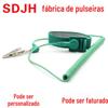 Pulseira antiestática verde PU, pulseira estática com suporte de anel estático para cabeça de lanterna de corda