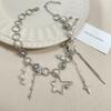 Colar de cintura com franja de strass e pérola europeia e americana, corrente para cintura, estilo hip hop frio, doce, cool, tendência, joia personalizada