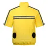 Ropa Ventilador de Prevención de Calor Transfronteriza de Manga Corta Ropa de Aire Acondicionado Refrigeración Inteligente Ropa de Refrigeración Jacket de Manga Corta para Protección Laboral de Hombres y Mujeres Soldadura