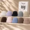 Gorro de tricô grosso transfronteiriço, moderno e espesso para outono e inverno, com barra dobrada, adequado para homens e mulheres, e ideal para ciclismo ao ar livre para mantê-lo aquecido