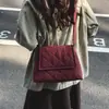 2025 Bolso Cruzado para Mujer de Tela de Nylon Nuevo Color Sólido Costura de Rombos Bolso Cuadrado Pequeño Bolso de Hombro Simple de Moda