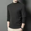 Suéter de Lana Puyuan 2025 Nuevo para Hombre Invierno Cuello Alto Casual Color Sólido Tejido Grueso Suéter Básico