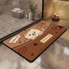 Alfombra de Piso de Gato de Dibujos Animados Barro Diatomeas Habitación Baño Puerta de Baño Alfombrilla Antideslizante para Pies Alfombrilla para Puerta de Baño y WC