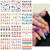 Fornecimento transfronteiriço de novos adesivos de nail art ins inverno azul floco de neve Pinguim chama linha arte Adesivos de água