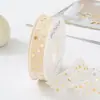 Fita de Malha Chiffon Sonhadora 2,5cm Fita com Estampagem a Quente Estrela Coração Fita de Gaze Dia dos Namorados Bolo Flor Caixa de Presente