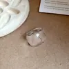 Anillo Ovalado de Resina Transfronterizo 2025 Nueva Moda Simple y Versátil Anillo para Dedo Índice Joyería de Nicho de Alta Gama