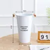 Balde de Hierro Forjado para Flores para Floristerías y Uso Doméstico, Adecuado para Flores Frescas y Flores Secas, Cubo Metálico Decorativo Estilo Nórdico, Contenedor de Flores Grande de Pie