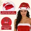 Chapéu de decoração de Natal transfronteiriço com gravata borboleta rosa e chifres, chapéu criativo de veludo vermelho com letra de floco de neve