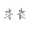 Pendientes de Pétalo de Circonita de Moda, Elegantes, Delicados, Lujosos, de Gama Alta, Versátiles para el Día a Día, Pendientes Personalizados y Exquisitos para Mujer