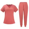 Uniforme para Homens e Mulheres, Médico, Salão de Beleza, Enfermeiro(a), Hospital, Clínica Odontológica, Jaleco, Terno com Linha de Cor Sólida, Logotipo Bordado