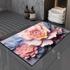 Tapete de Chão Absorvente Floral para Banheiro Tapete de Porta de Banheiro Tapete Antiderrapante Doméstico Secagem Rápida Tapete para Pés Terra de Diatomáceas