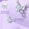 Colar de coração com laço em estoque para mulheres, esmalte luminoso incrustado, estrela de diamante, franja, corrente para clavícula de luxo leve, atacado