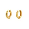 Pendientes de diseño de nicho texturizados, de cobre chapado en oro real, simples y exquisitos, elegantes y lujosos, con un toque de alta gama, adecuados para el uso diario