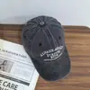 Gorra de Béisbol de Tela Lavada Transfronteriza Moda Bordado de Letras para Hombres y Mujeres Protección Solar Deportiva Sombrero de Calle Sombrero para el Sol