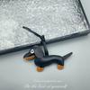 En stock PU Dachshund Dog Bag Colgante Lindo Ruth Mismo Cuero Cachorro Llavero Colgante de Coche DIY Colgante