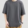 Camiseta Básica de Algodão Puro Pesado 230g Cor Sólida de Verão para Homens, Camiseta Casual Versátil Branca Personalizada com Gola Careca de Manga Curta para Mulheres, Tendência