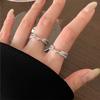 Anillo de Selección de Arte para Mujer Nicho de Alta Gama Lujo Ligero Hoja de Rama de Olivo Anillo de Diamantes Amor Nicho Anillo de Trigo con Forma de Corazón