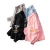 Estilo japonês impresso casaco jeans masculino primavera e outono estilo coreano na moda bonito jovem estudante casual jaqueta guaxinim