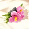 Nuevo y Deslumbrante Peine para el Cabello con Flor de Hibisco de Hawái con Tocado de Flor Artificial 3D Oversize para Sesión de Fotos Estilo Vacaciones en la Costa