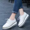 Zapatos Brogue Transfronterizos para Mujer, Zapatos de Plataforma, Nuevos Zapatos Gruesos de Suela Gruesa para Mujer, Zapatos Casuales con Cordones de Estilo Británico para Otoño 366