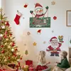 Hs1786E Dibujos Animados Anime Papá Noel Muñeco de Nieve Lindo Decoración Autoadhesiva para Fiesta Navideña Pegatina de Pared