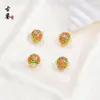 Patrón de Nube de Esmalte Tradicional Hueco Florero del Tesoro Cuentas Espaciadoras Pulsera DIY Collar Joyería Hecha a Mano con Cuentas Accesorios
