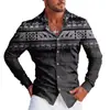 Moda transfronteriza Camisa nueva de otoño para hombre Impresión digital 3D casual para exteriores de manga larga una generación de cabello