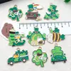 Trébol Gota de Aceite Aleación Suerte Irlandesa Colgante Pulsera Pendientes Llavero Accesorios de Joyería DIY