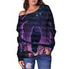 Transfronteiriço top 3D estampa de caveira Halloween novo europeu e americano feminino ombro a ombro blusa de base feminina Feminino