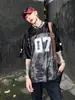 Americano Retro Não. Camiseta de Hip-Hop 07 para Homens e Mulheres no Verão, Camiseta de Manga Curta de Secagem Rápida em Seda Gelo, Marca Moderna High Street Manga Média