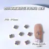 Luxo Leve Brilhante Trevo de Quatro Folhas da Sorte Cobre Incrustado Zircônio Branco Cor Zircônio Joias Pequenas para Manicure Decoração Estéreo para Unhas