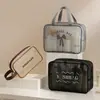 Bolsa cosmética de malla para almohada, bolsa de almacenamiento de malla de gran capacidad, bolsa de aseo portátil para viajes, organizador de viaje para mujer