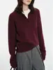 Suéter de Punto Julsin de Lana de Alta Calidad Estilo M*Iu con Capas Retro Versátil Cuello Polo para Otoño e Invierno para Mujer
