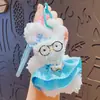 Llavero Colgante de Muñeca Conejo Twister de Peluche de Dibujos Animados Lindo para Pareja Llavero de Mochila Escolar Colgante Pequeño Regalo