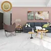 Azulejos de Mármol Chapados en Oro 800X800 para Sala de Estar y Dormitorio, Azulejos de Piso Chapados en Oro con Esmalte de Hilo Dorado, Azulejos de Piso Antideslizantes K-Gold