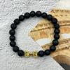 DF Nueva Pulsera de Cuentas Piedra Volcánica Mancuerna Joyería Europea y Americana Piedra Natural Turquesa Transfronteriza Accesorios Calientes para Hombre y Mujer