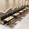 Mesa y silla de comedor de madera maciza con asiento de tarjeta para restaurante, mesa y silla de hotel para cafetería, cafetería, restaurante, cafetería, etc.