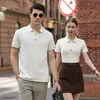 Roupas de Casal Estilo Coreano Roupas para Aula Roupas de Trabalho Camiseta Camisa Polo Estampada Camisa Publicitária Vestuário de Trabalho Roupas para Aula de Esportes Publicidade