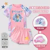 Nuevo conjunto de traje de baño de princesa de verano transfronterizo para niñas, traje de baño infantil, protector solar, secado rápido, diseño de dos piezas