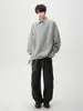 Moletom Spliced Falso Estilo Coreano para Homens e Mulheres no Outono Marca Tendência Solto e Versátil Jaqueta de Manga Longa Polo com Gola Preguiçosa