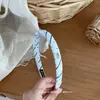 Estilo Coreano Temperamento Suave Doce Azul Claro Bolinhas Fina Faixa de Cabelo Versão Coreana Estilo Menina Moda Simples Faixa de Cabelo Azul Claro