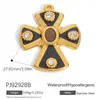 Acessórios de Joias de Aço Inoxidável Transfronteiriços, Pequenos Animais Esmaltados Cruz Lua Coroa Desenho Animado Pingentes de Colar DIY