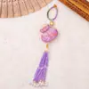Bolsa de dinero de brocado de la Dinastía Song con borlas de perlas, cierre de anillo, llavero de recuerdo cultural y creativo para DIY, colgante de bolsa