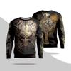 Suéter de primavera para hombre al por mayor personalizado moda impresión digital 3D de tatuaje top holgado de manga larga para mapa personalizado