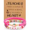 Pulseras de Manzana de Venta Caliente Transfronterizas 2 Regalos de Agradecimiento para Maestros Set de Pulseras Elásticas de Arcilla Suave Joyería de Graduación Regalos