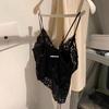 METWO Liguero de Encaje Cinturón Fijo Almohadilla en el Pecho Ropa Interior Sexy Cómoda Ropa Interior y Exterior Liguero Hermosa Espalda Top